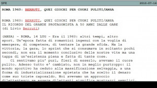 Quando Berruti scrisse per l'ANSA 'quei Giochi per cuori puliti'